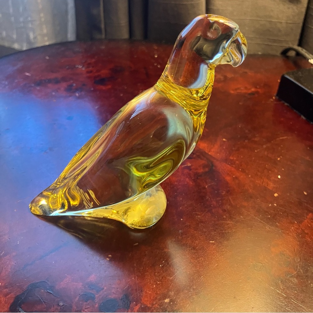 Baccarat Crystal Parrot Figurine - Yellow